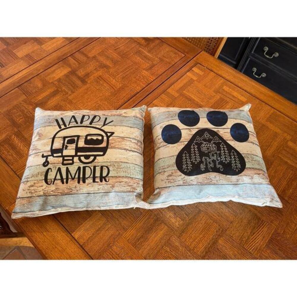 Camping theme throw pillows (2)